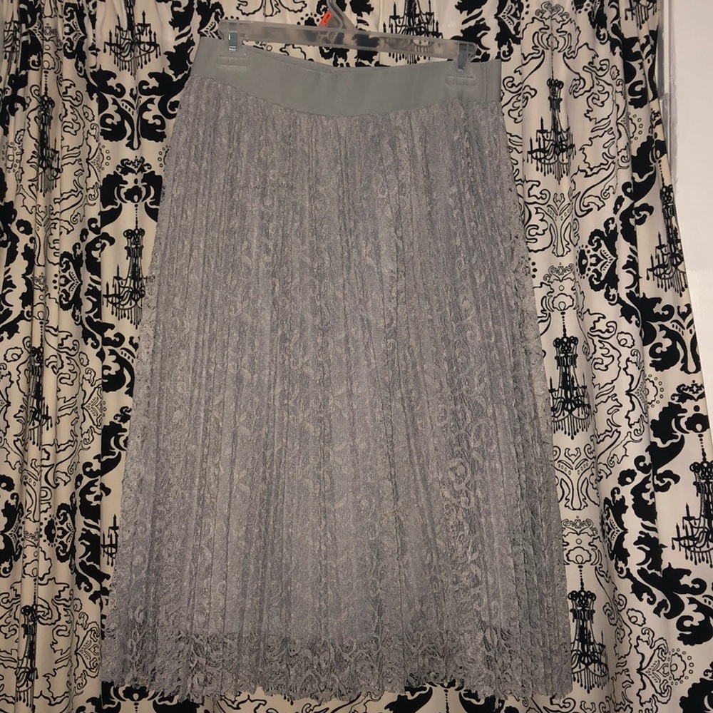 New no tag, never worn gray lace long skirt